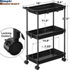 image:imageSimpleHouseware Standard 3Tier Slim Rolling Storage Cart WhiteBlack