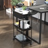 image:imageSimpleHouseware Standard 3Tier Slim Rolling Storage Cart WhiteBlack