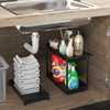 image:imageSimpleHouseware Standard 3Tier Slim Rolling Storage Cart WhiteBlack