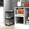 image:imageSimpleHouseware Standard 3Tier Slim Rolling Storage Cart WhiteBlack