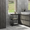 image:imageSimpleHouseware Standard 3Tier Slim Rolling Storage Cart WhiteBlack