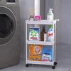 image:imageSimpleHouseware Standard 3Tier Slim Rolling Storage Cart WhiteWhite