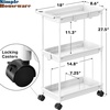 image:imageSimpleHouseware Standard 3Tier Slim Rolling Storage Cart WhiteWhite