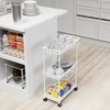 image:imageSimpleHouseware Standard 3Tier Slim Rolling Storage Cart WhiteWhite