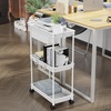 image:imageSimpleHouseware Standard 3Tier Slim Rolling Storage Cart WhiteWhite