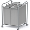 image:imageSimple Houseware 2Bag Heavy Duty Laundry Sorter Rolling Cart SilverSilver