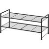 image:imageSimple Houseware 2Tier Stackable Mesh Shoe Rack BlackWired Grid Panel