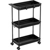image:imageSimpleHouseware Standard 3Tier Slim Rolling Storage Cart WhiteBlack