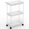 image:imageSimpleHouseware Standard 3Tier Slim Rolling Storage Cart WhiteWhite
