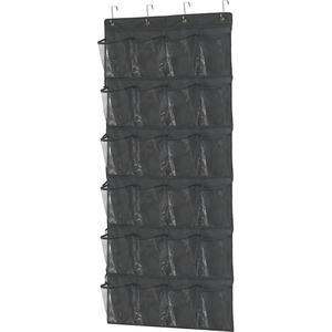 image:imageSimple Houseware 24 Pockets Large Clear Over the Door Shoe Organizer GrayDark Gray