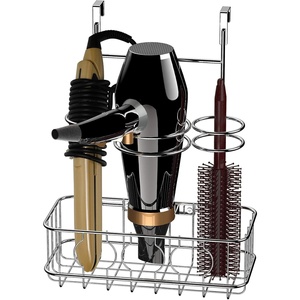 image:imageSimple Houseware Cabinet DoorWall Mount Hair Dryer Tools Organizer ChromeChrome