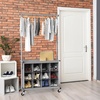 image:imageSimple Houseware Garment Rack wExtensible Hanging Rod amp 12 Cubes Grey